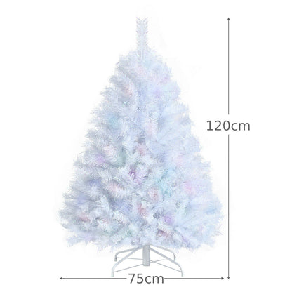 120 Cm White Artificial Christmas Tree with 244 Iridescent Branch Tips