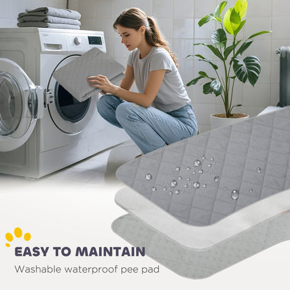 PawHut Steel Dog Whelping Box with Washable Whelping Pad, Wind-Resistant Cloth, for Small, Medium Dogs, 102 x 102 x 60cm