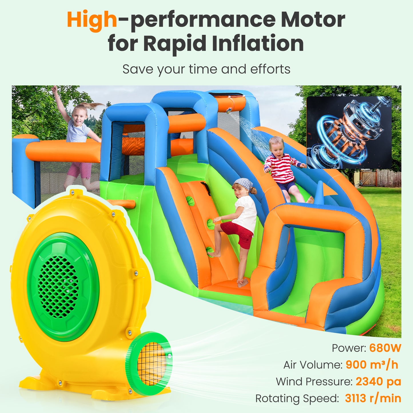 550W/680W/950W Inflatable Blower Air Blower for Bounce House-680W