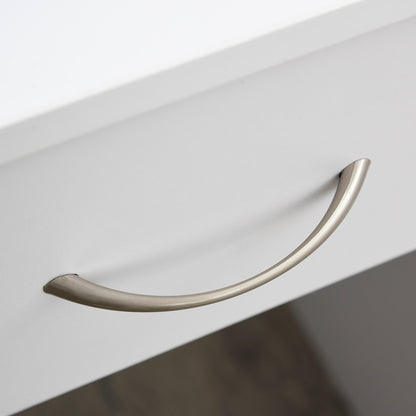 HOMCOM Computer Desk, Work Desk Table Study with Shelf Drawer, Study Table Storage Compartment, Writing Station Display Stylish Storage, White