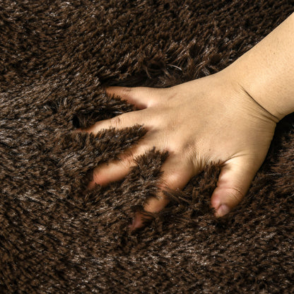 HOMCOM Brown Fluffy Rug, Shaggy Area Rugs Carpet for Living Room, Bedroom, Dining Room, 90x150 cm