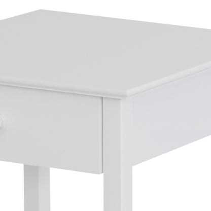 HOMCOM Wooden Bedside Table Cabinet W/ Drawer Shelf Storage End Side White Multipurpose Bedroom Night Stand
