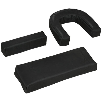 Outsunny Outdoor Folding Sun Lounger Set of 2 with Face Hole, 4 Level Adjustable Backrest Reclining Garden Lounger, Garden Recliner Sunbed with 600 D Oxford Cloth Seat and Pillow for Beach, Black