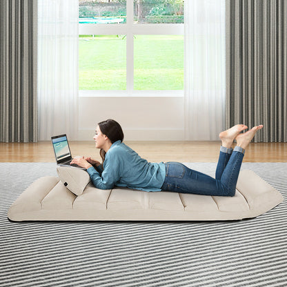 Folding Floor Sofa Chair / Ergonomic Floor Cushion-Beige