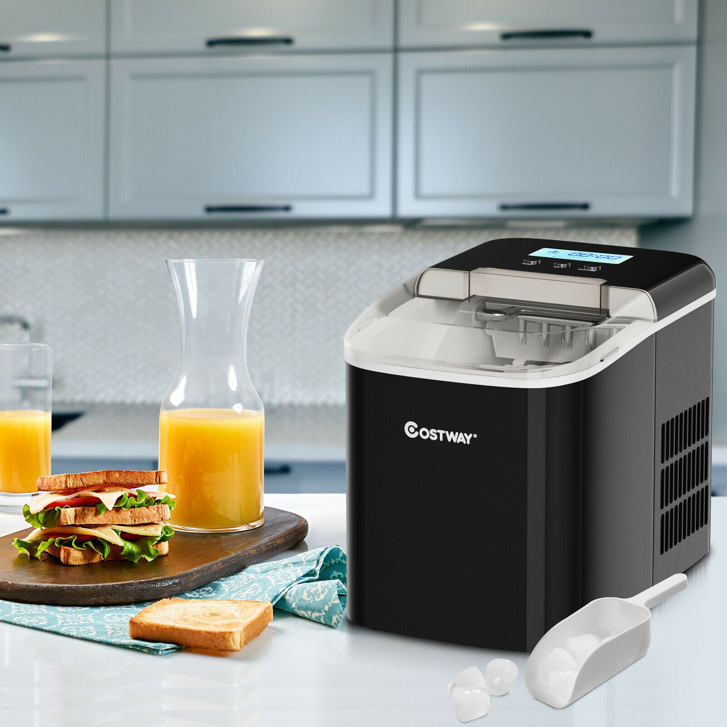 2.1L Automatic Electric Ice Cube Maker Counter Top-Black