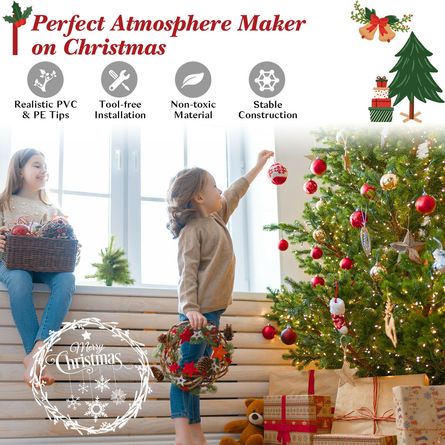 6ft Christmas Tree Suitable for Indoor and Outdoor Use