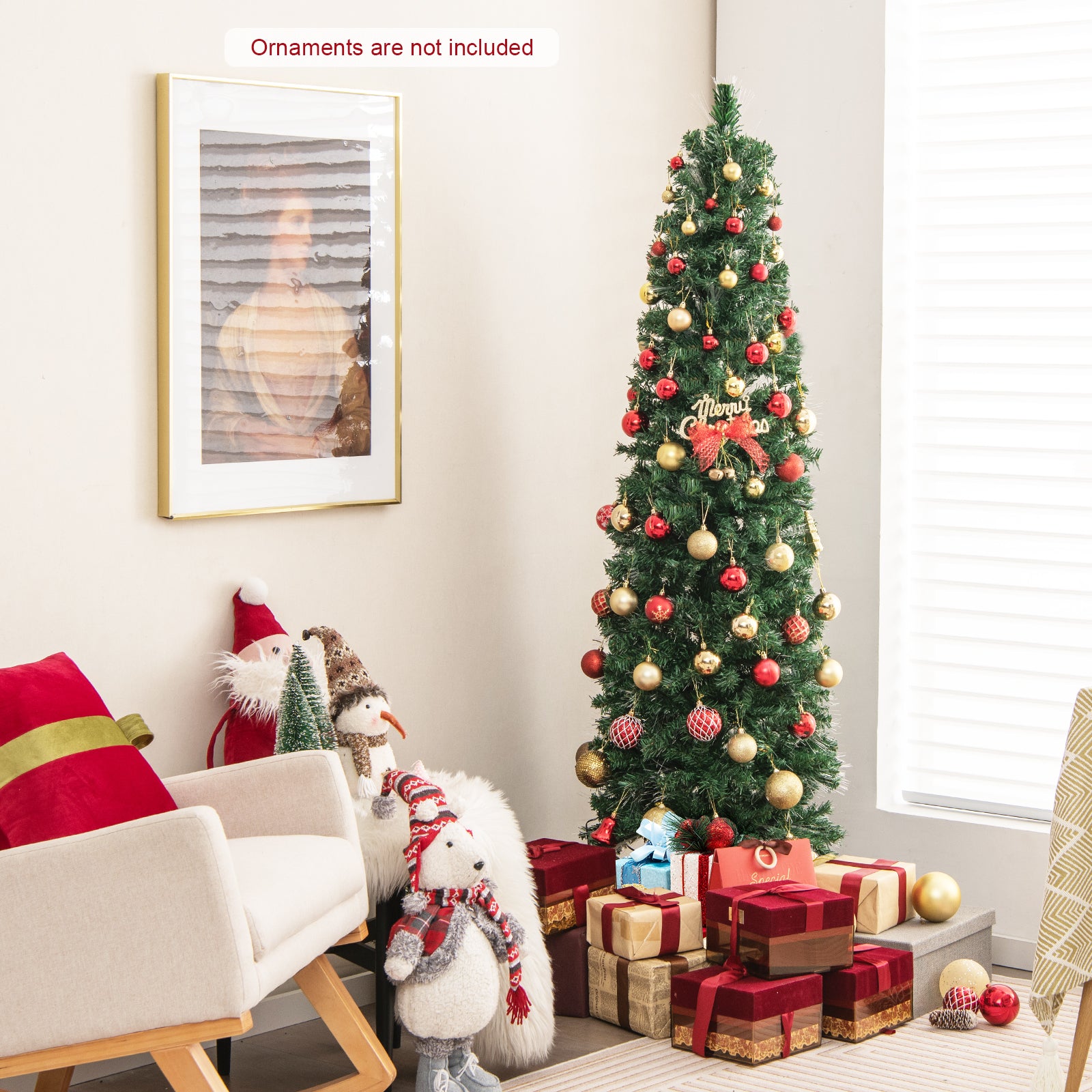 5/6 Feet Fiber Optic Artificial Christmas Tree with Branch Tips-6 ft