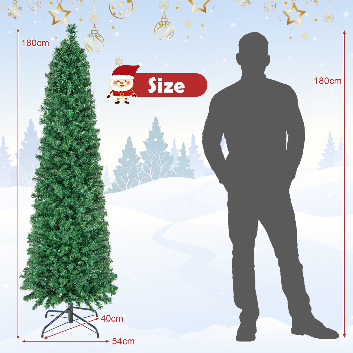 5/6 Feet Fiber Optic Artificial Christmas Tree with Branch Tips-6 ft