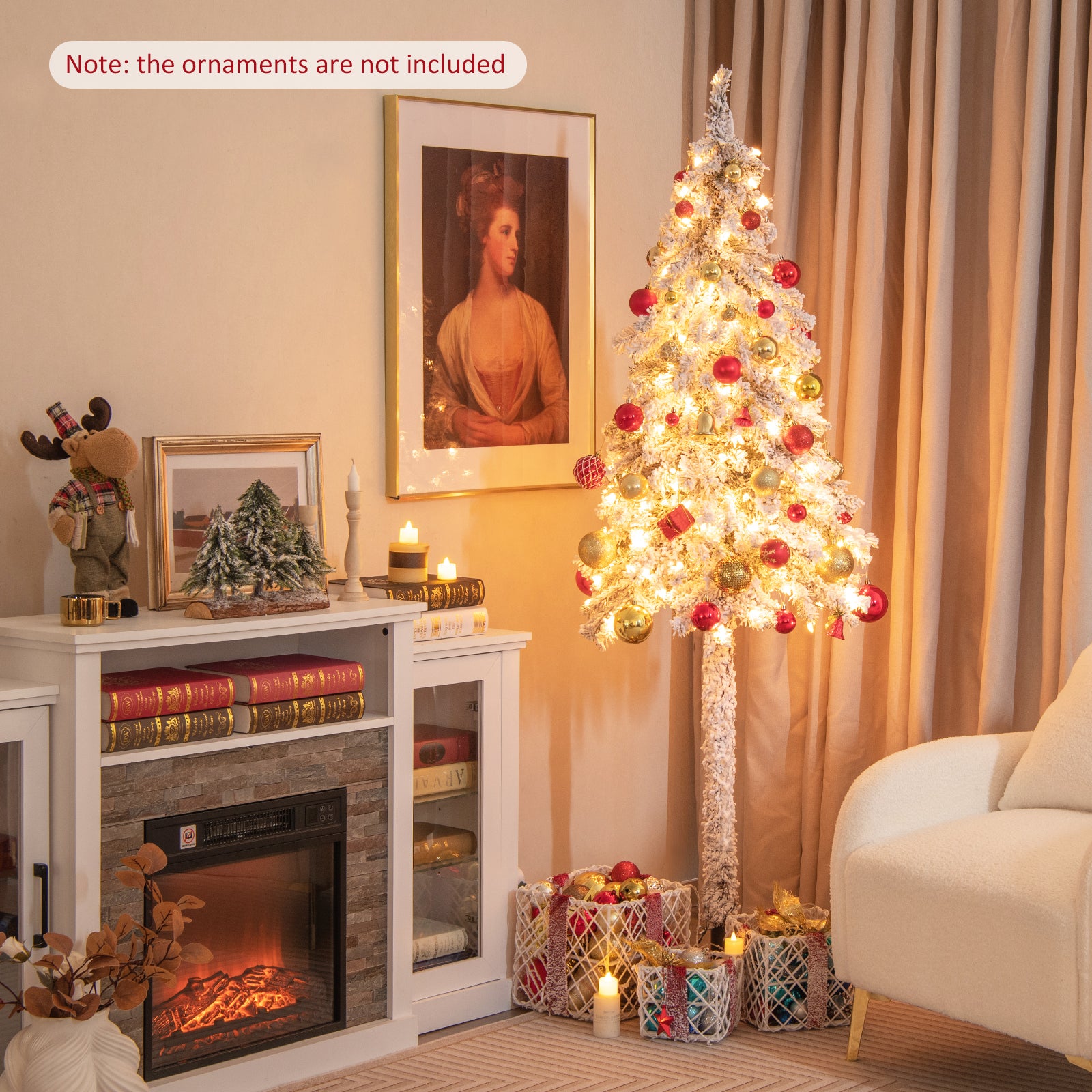 Slim Pencil Christmas Tree with Warm-White Incandescent Lights