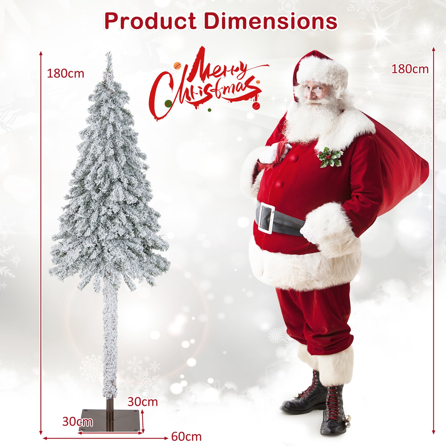 Slim Pencil Christmas Tree with Warm-White Incandescent Lights