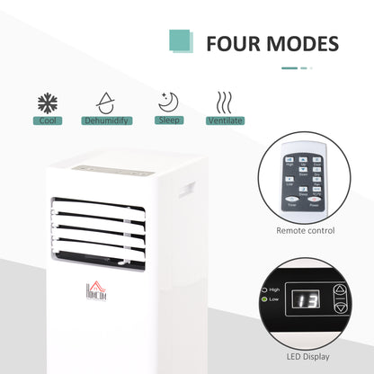 HOMCOM Mobile Air Conditioner White W/ Remote Control Cooling Dehumidifying Ventilating - 765W