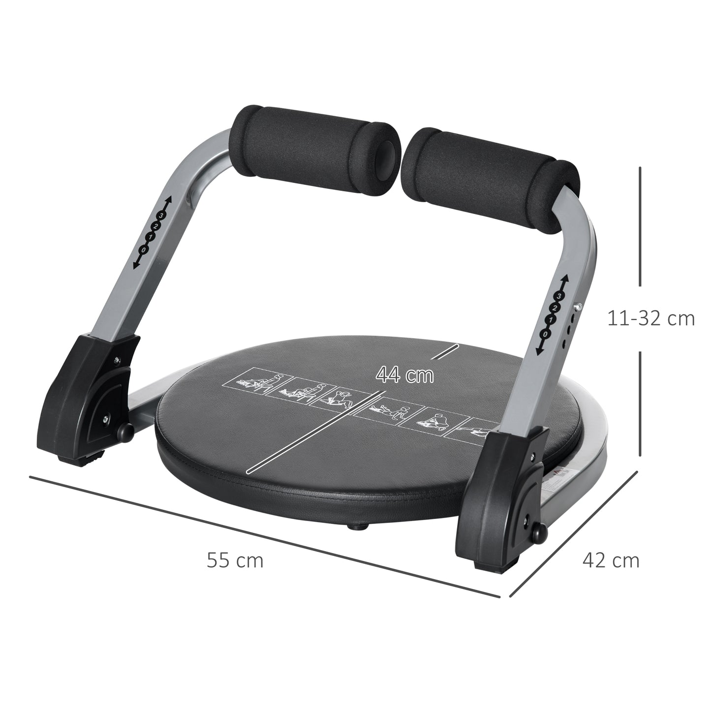 HOMCOM Abs Trainer, Ab Machine, Abs Workout Equipment, Whole Body Exercise Equipment for Home Gym