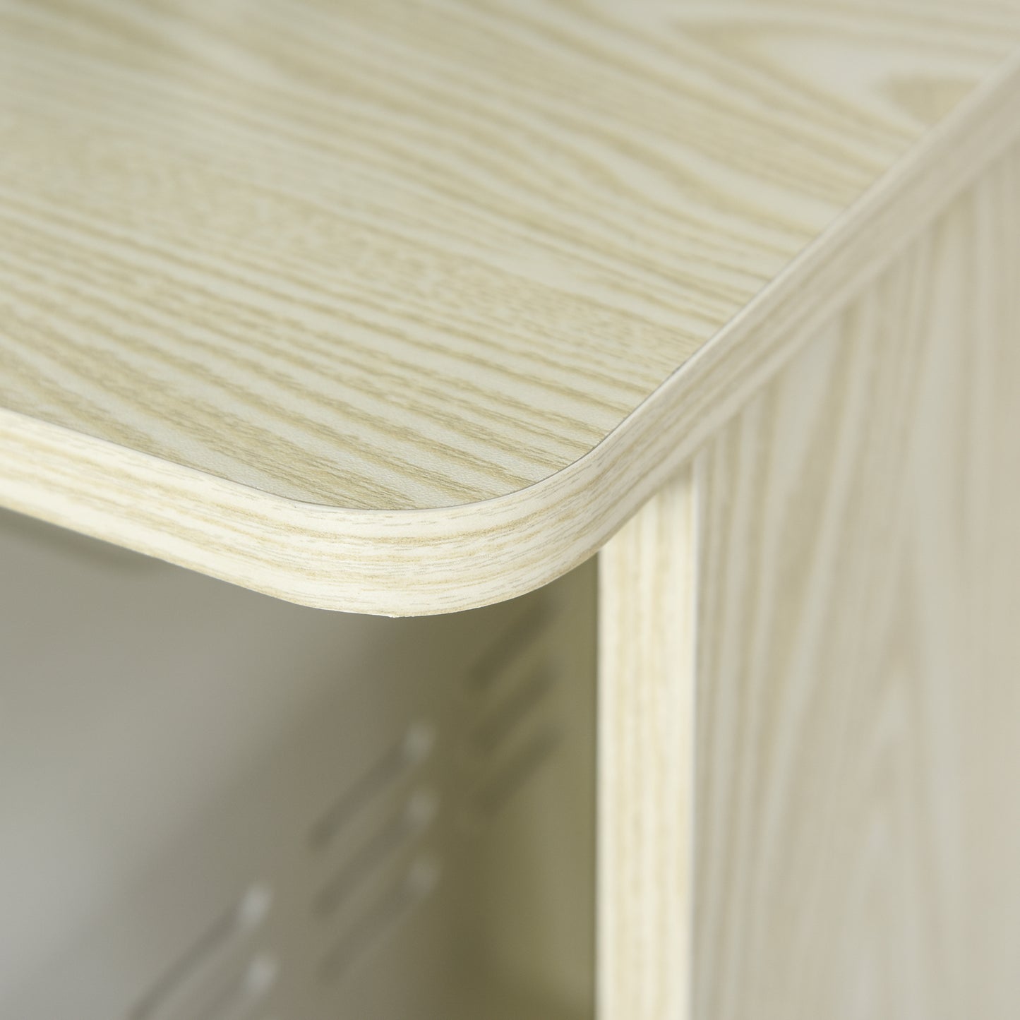 HOMCOM Microwave Stand, Modern Kitchen Storage Unit, Trolley Cart Sideboard w/ Cabinet, Locking Wheels, Shelf for Living Room, Dining Room -Oak Tone