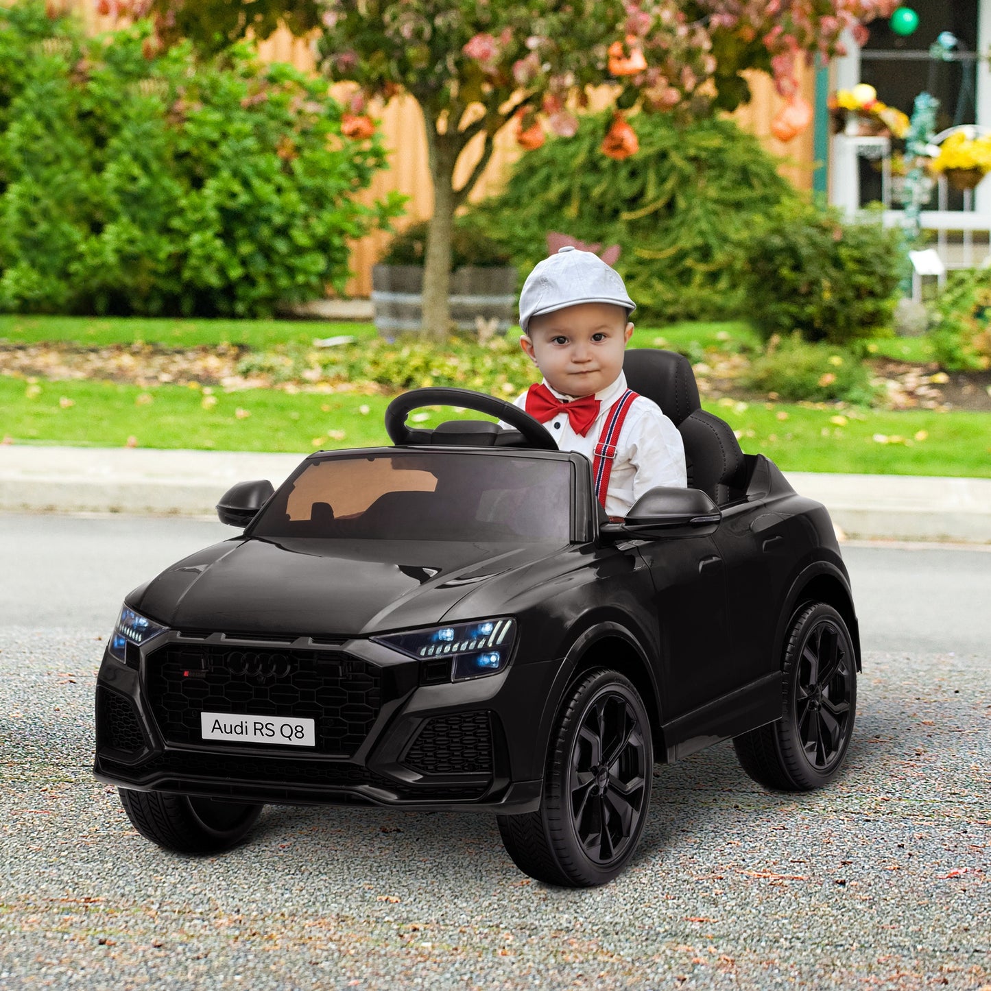 HOMCOM Audi RS Q8 Licensed 6V Ride On Car with Parental Remote Control, Battery-powered Kids Electric Toy, Music Lights, Black