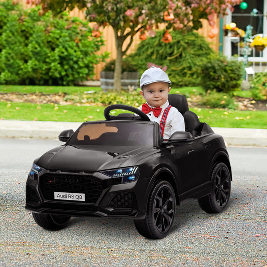 HOMCOM Audi RS Q8 Licensed 6V Ride On Car with Parental Remote Control, Battery-powered Kids Electric Toy, Music Lights, Black