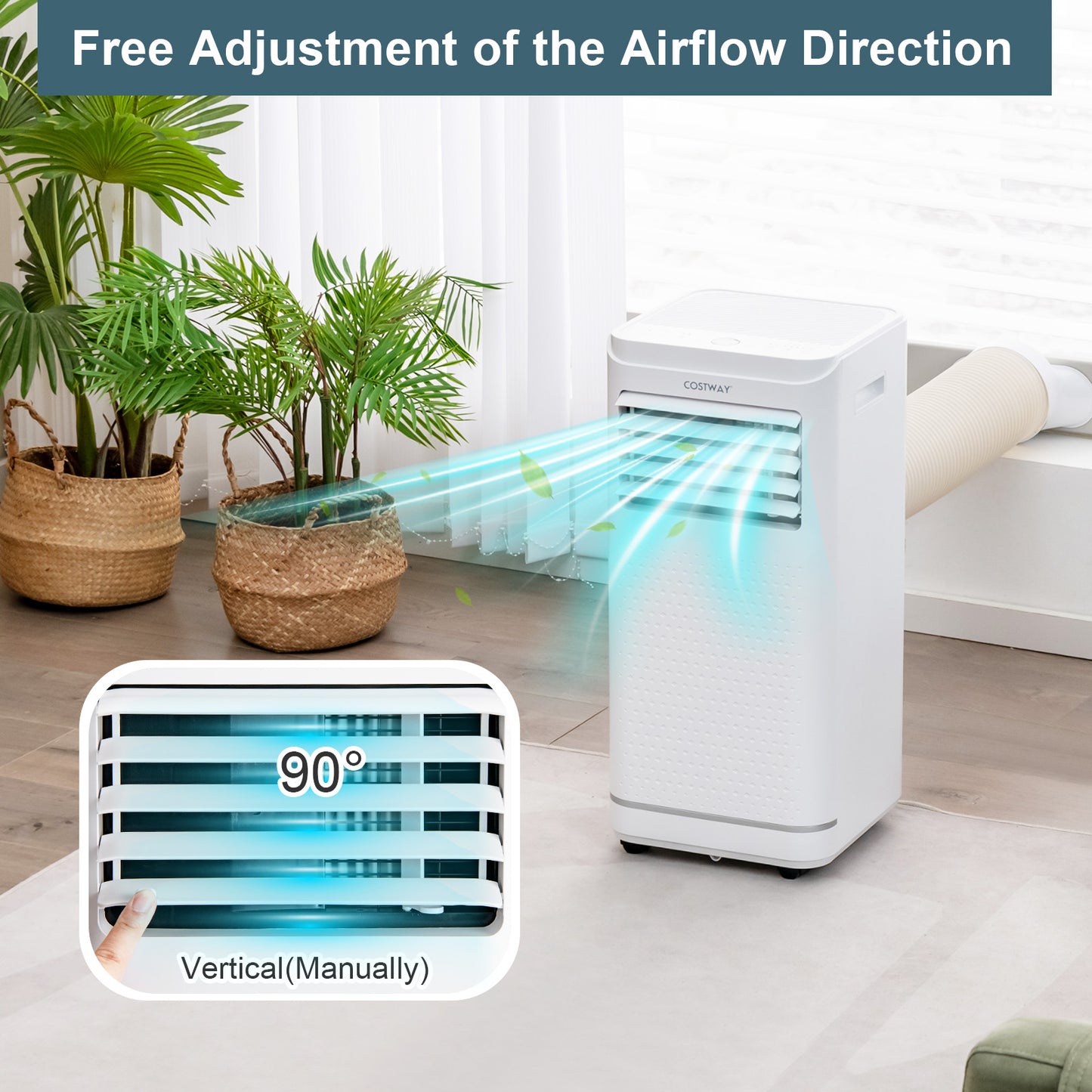 7000/9000 BTU 3-in-1 Portable Air Conditioner with Remote Control and 24H Timer-7000 BTU