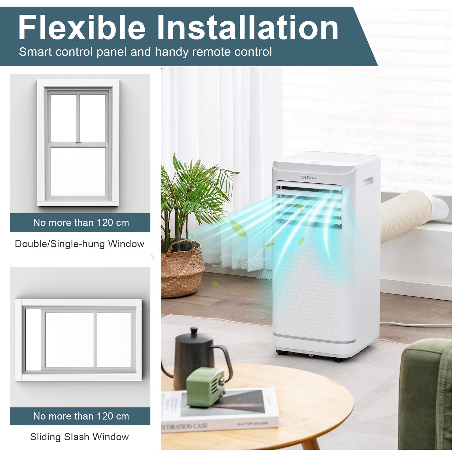 7000/9000 BTU 3-in-1 Portable Air Conditioner with Remote Control and 24H Timer-7000 BTU