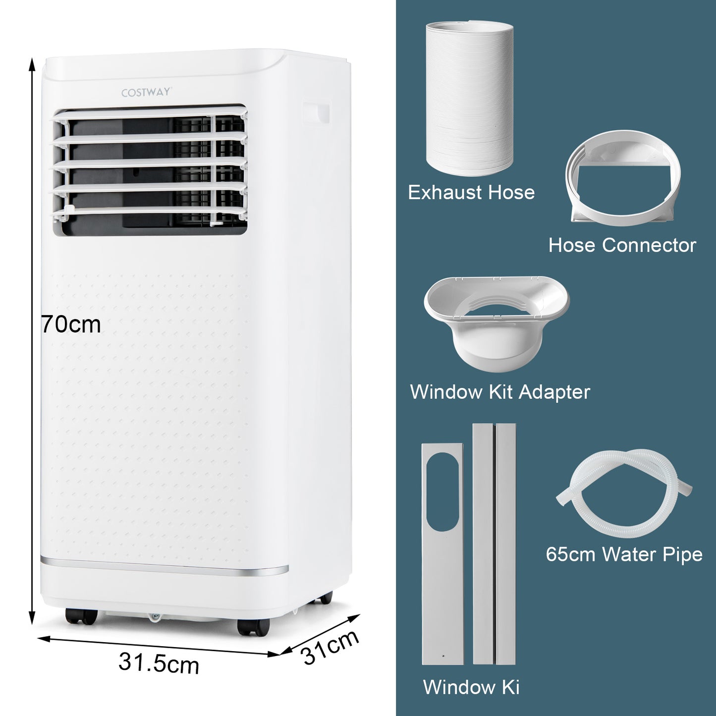 7000/9000 BTU 3-in-1 Portable Air Conditioner with Remote Control and 24H Timer-7000 BTU