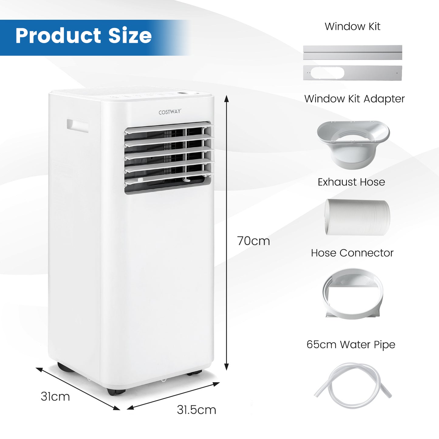 7000/9000 BTU 4-in-1 Portable Air Conditioner with Remote Control-7000 BTU