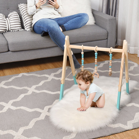 Foldable Wooden Baby Gym-Green