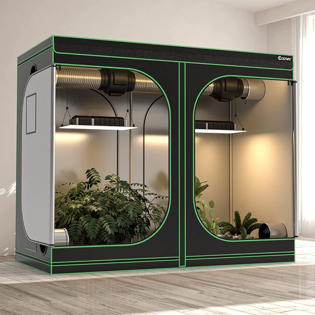 Hydroponic Plant Tents with Vents and Removable Floor Tray-Size 4