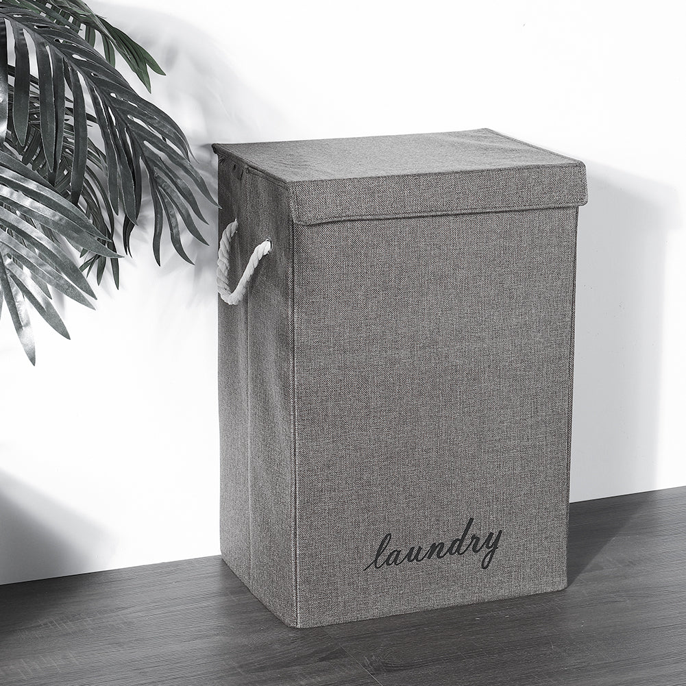 Foldable Home Laundry Baskets Laundry Hamper with Lid and Rope Handles