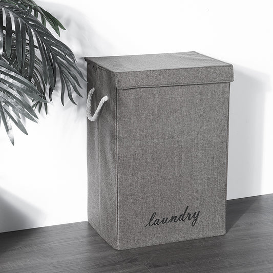Foldable Home Laundry Baskets Laundry Hamper with Lid and Rope Handles