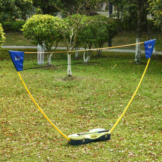 HOMCOM Portable Badminton Net Set for Adults Kids with Foldable Design for Indoor Outdoor, Beach, Backyard