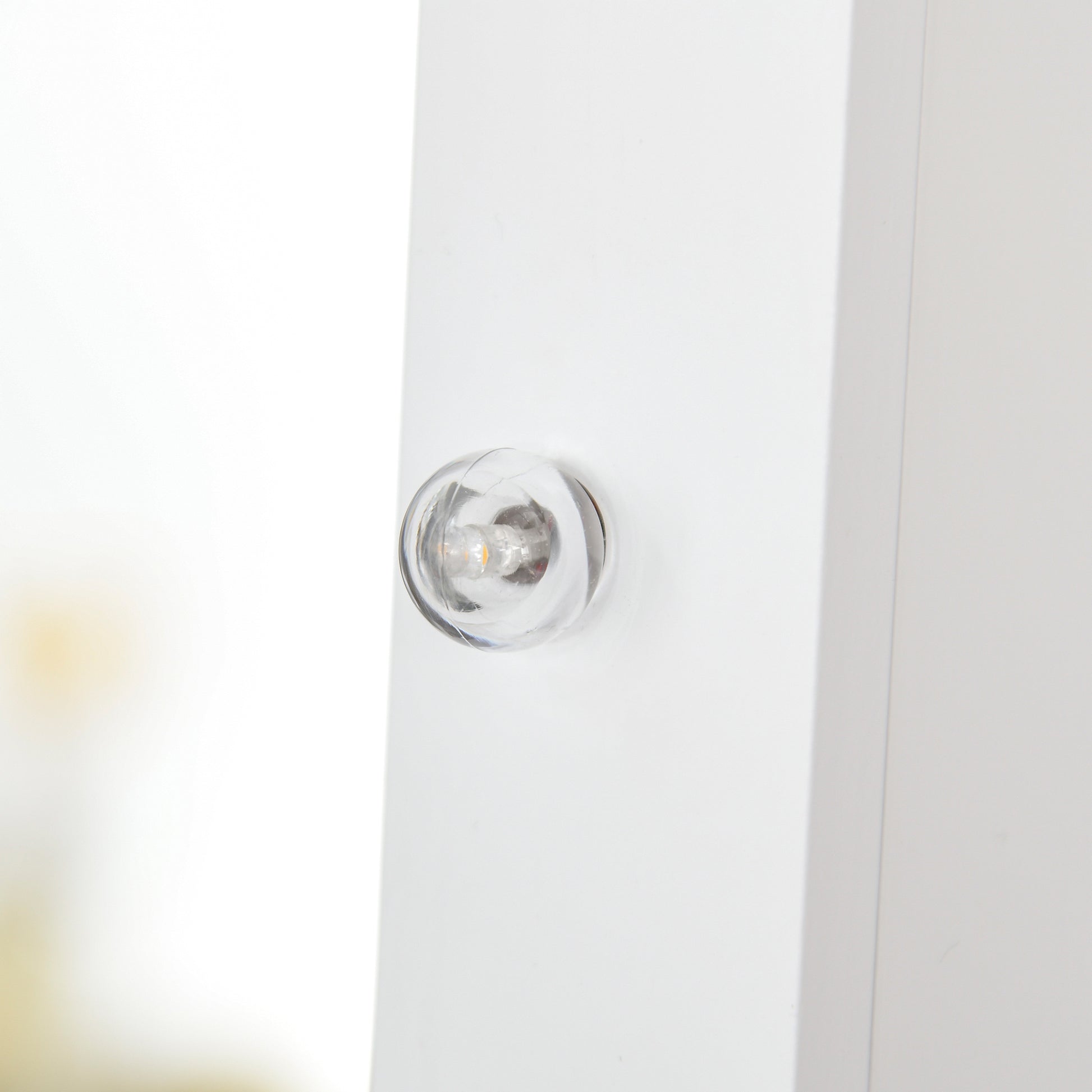 HOMCOM Full Body Mirrored Jewelry Cabinet W/ LED Light Jewelry Cabinet W/ 3 Angle Adjustable For Rings Earrings Bracelets Cosmetics Warm White