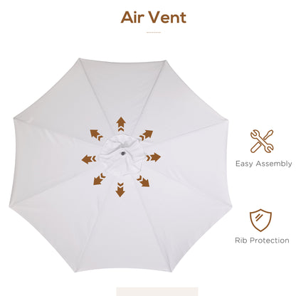 Outsunny 3.3m Elegant Wooden Parasol - Cream