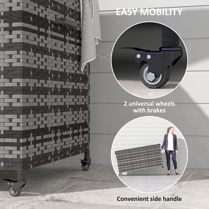 Outsunny 627 L Rattan Storage Box - Dark Grey