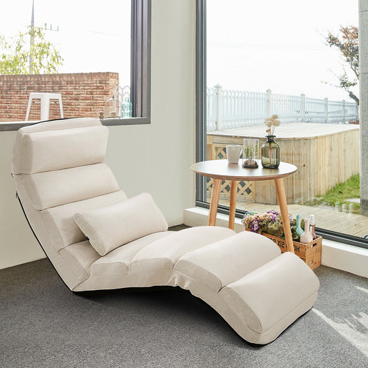 Folding Floor Sofa Chair / Ergonomic Floor Cushion-Beige