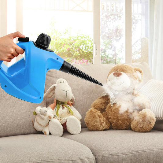 Multi-Purpose Portable Electric Steam Cleaner with 9 Accessories-Blue