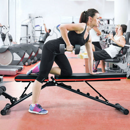 Adjustable Strength Training Bench with High Elastic Ropes-Black