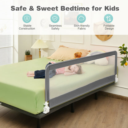 Universal Folding Bed Rail with Safety Strap-Grey