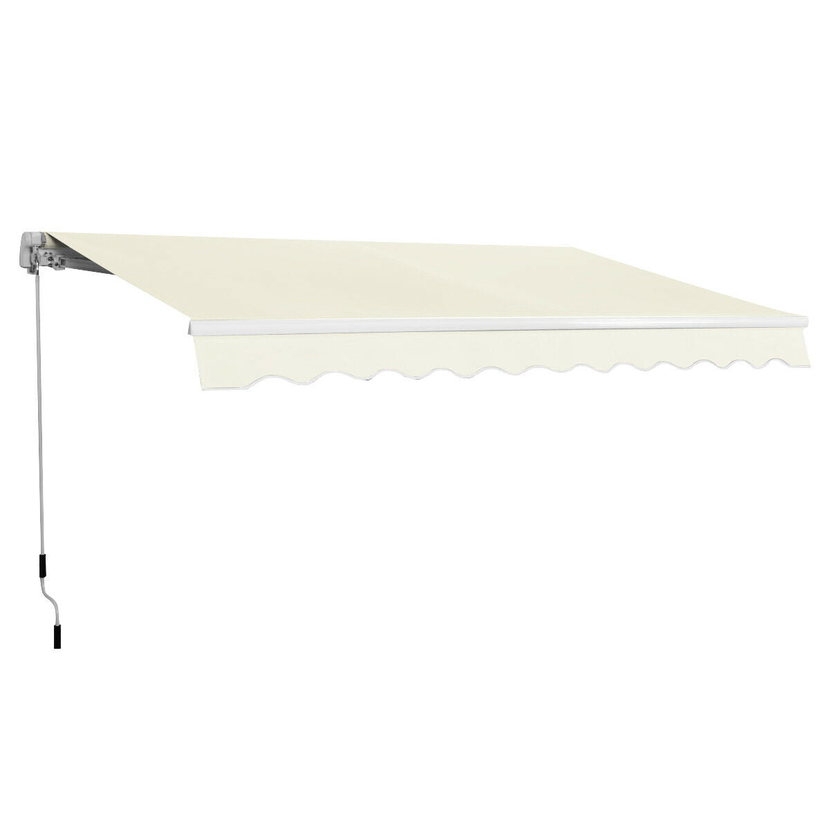 Retractable Manual Awning Canopy Patio Shade Shelter-Beige