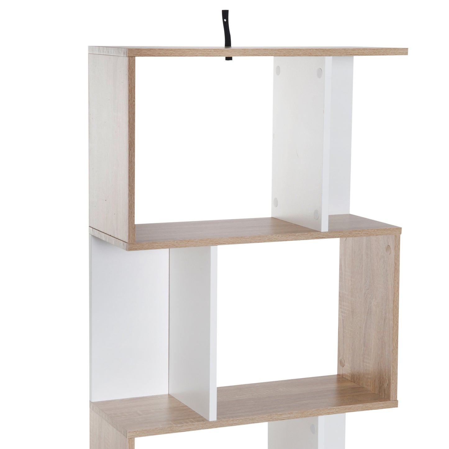 HOMCOM Particle Board 4-tier Storage Display Shelving Bookcase Unit Divider S Shape design Divider Unit