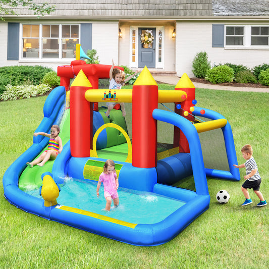 7-in-1 Inflatable Water Slide Bounce House without Blower