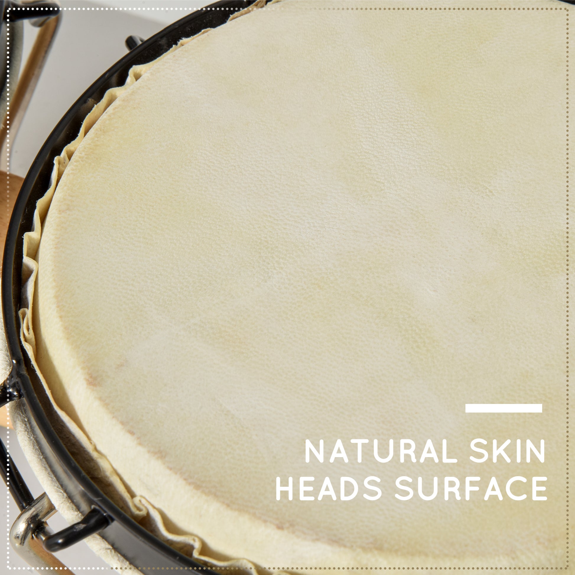 HOMCOM Wooden Bongo Drum Set w/ Sheepskin Drum Head, Percussion Instrument, ?7.75" & ?7" Drums, for Kids Adults, w/ Tuning Wrench