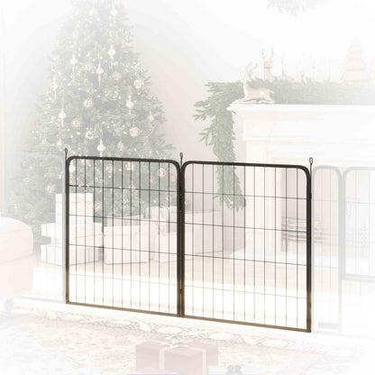 PawHut Two-Piece Dog Pen Expansion Pack for Medium Dogs, 80cm Tall Animal Pen with Three Connecting Stakes