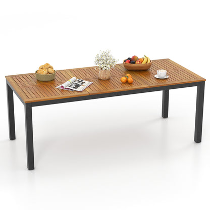 8-Person Outdoor Dining Table with Umbrella Hole for Garden, Poolside