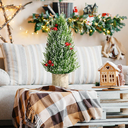 47cm Tabletop Christmas Tree with 170 Snowy Branch Tips