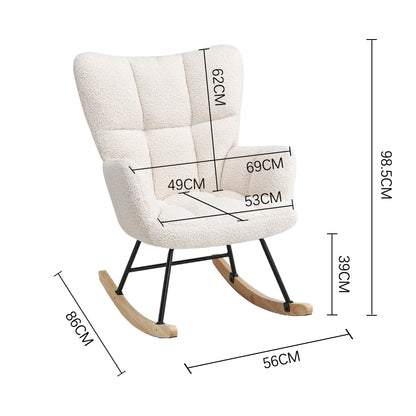 Sherpa Rocking Armchair with Metal Frame