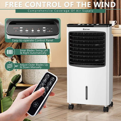 3-in-1 Portable Evaporative Air Cooler with Remote Control