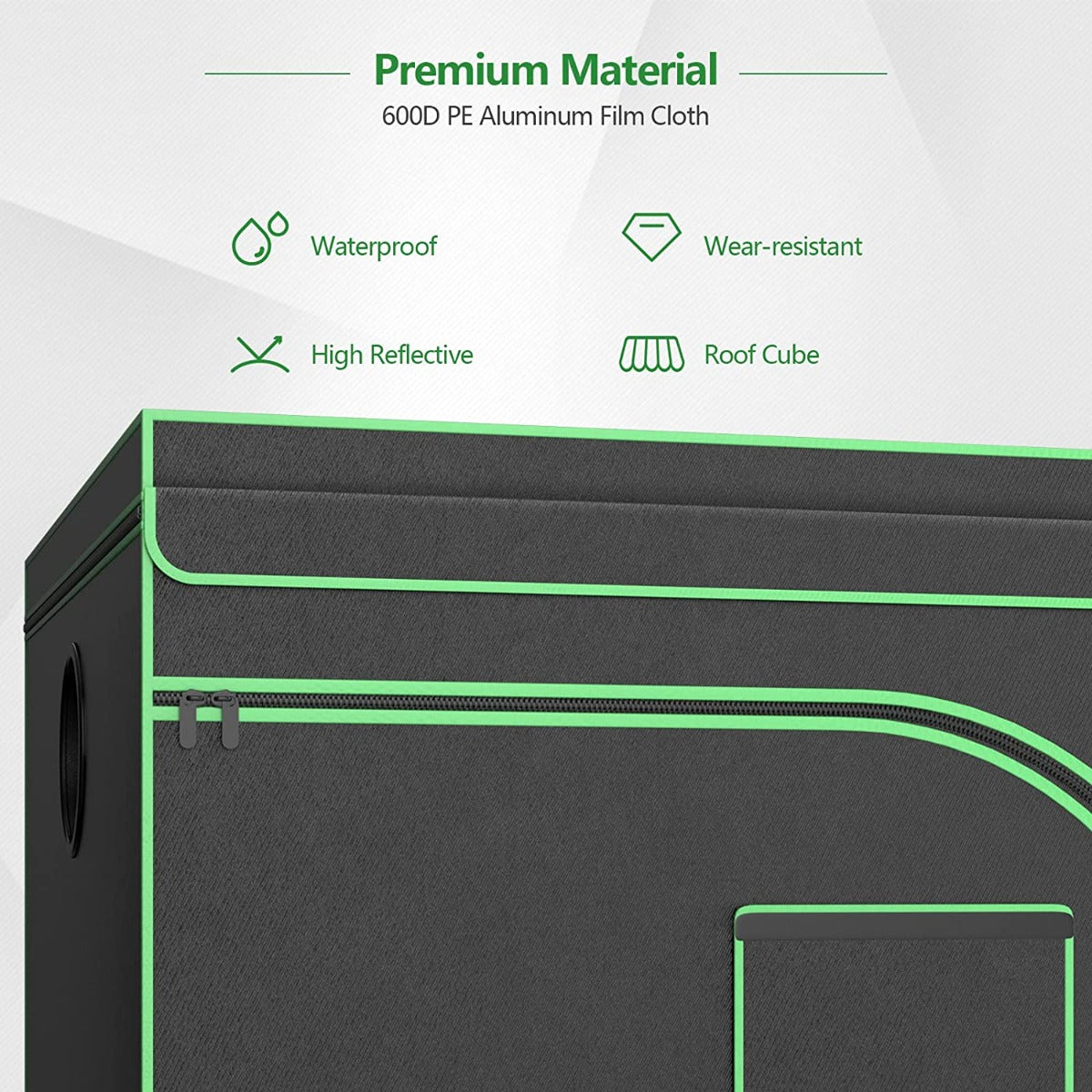 Hydroponic Plant Tents with Vents and Removable Floor Tray-Size 4