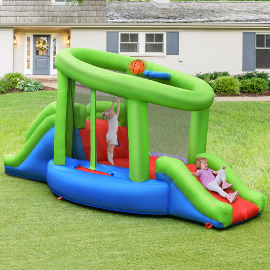 Inflatable Bouncy Castle with 2 Slides and a  Basketball Hoop