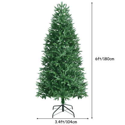6ft Hinged Christmas Tree with 350 Multicolor LED Lights and 9 Flash Modes