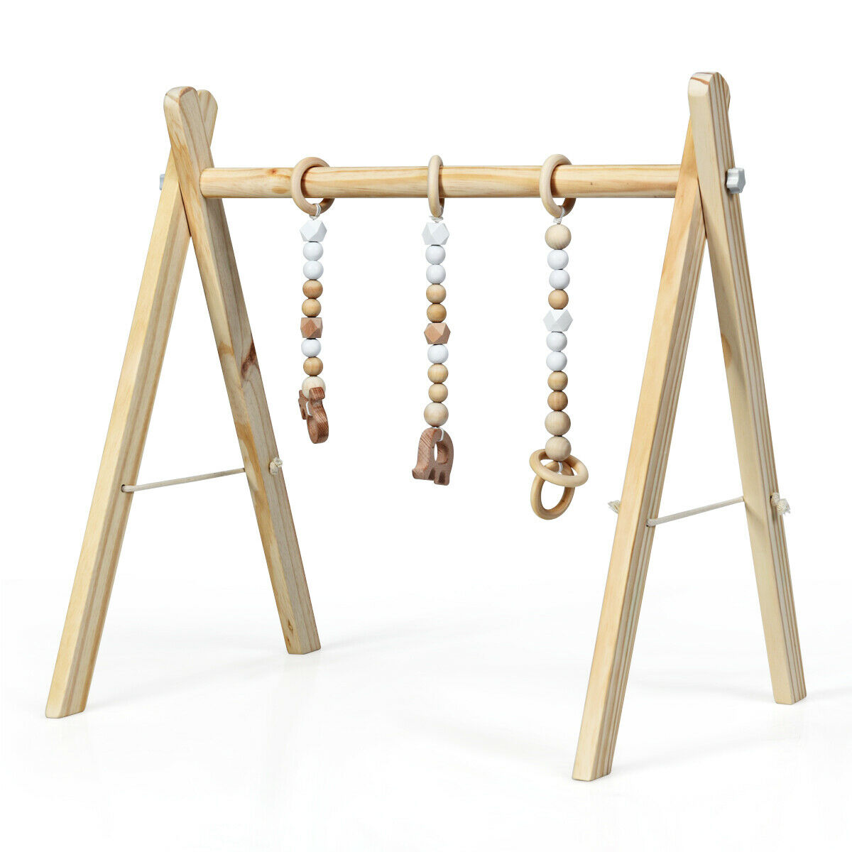 Foldable Wooden Baby Gym-Natural