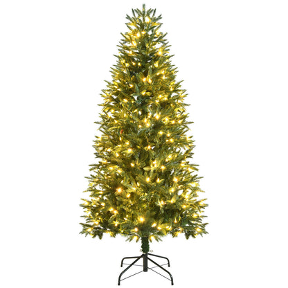 6ft Hinged Christmas Tree with 350 Multicolor LED Lights and 9 Flash Modes