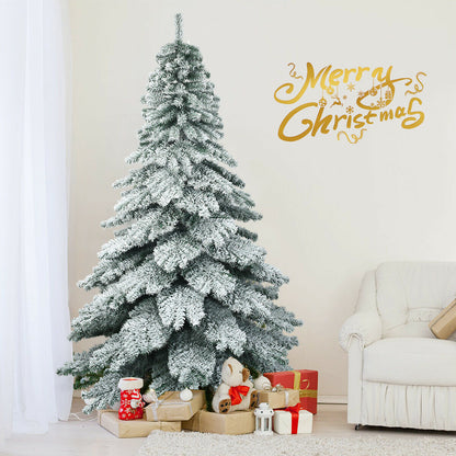 7.5FT Snow Flocked Artificial Christmas Tree Hinged Alaskan Pine Decoration